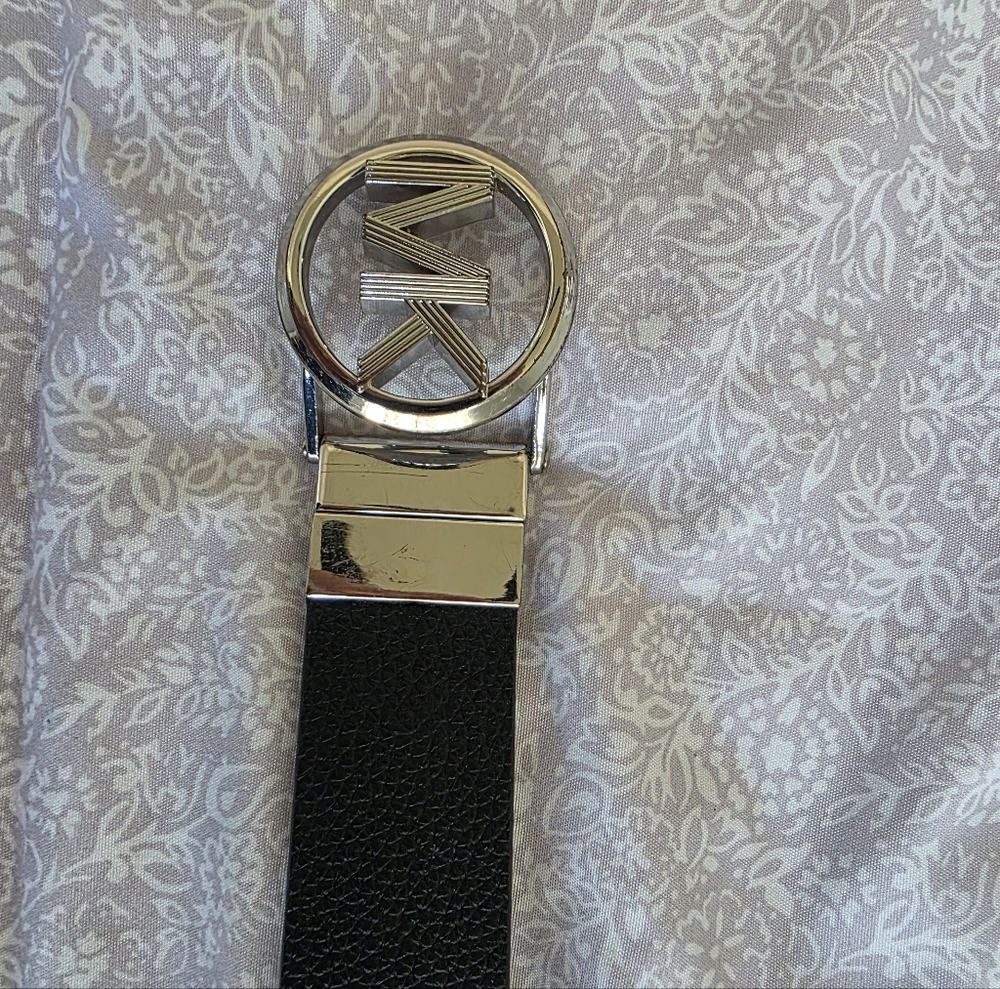 Michael Kors Black Belt with Silver MK Buckle